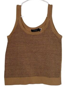 Lauren Ralph Lauren Herringbone & Jersey Sweater Tank Top size S